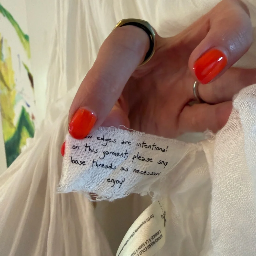 Free People Clover Raw Hem Handkerchief Hem White High Low Skirt XS - Picture 8 of 10